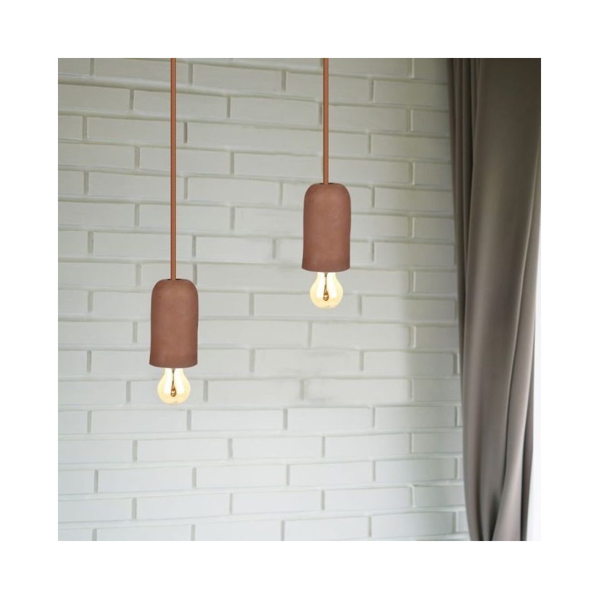 Toitekaabel 1xE27/60W/230V betoon/pruun