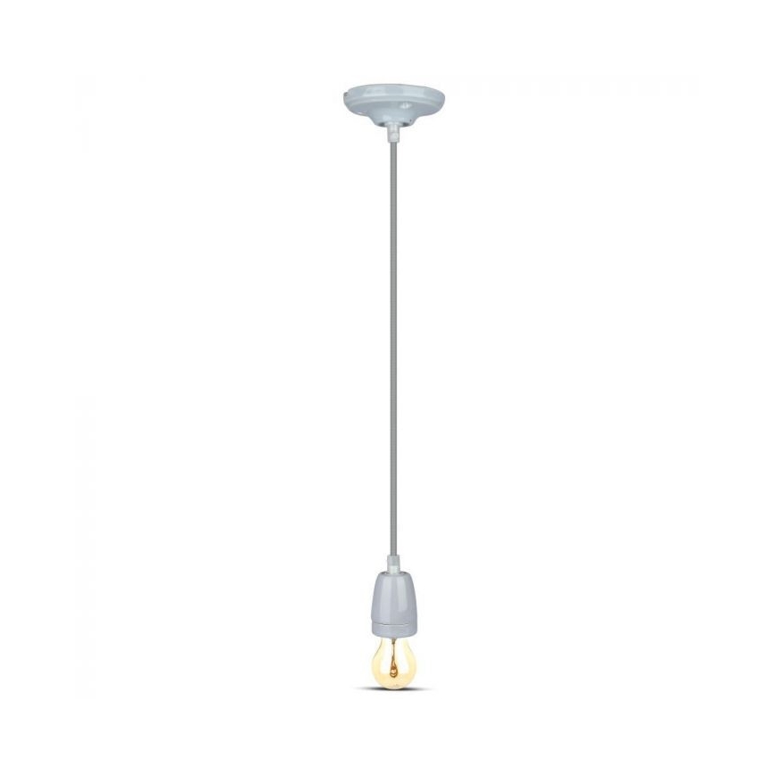 Toitekaabel 1xE27/60W/230V hall/portselan
