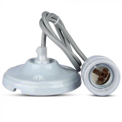Toitekaabel 1xE27/60W/230V hall/portselan