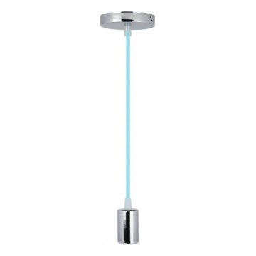 Toitekaabel 1xE27/60W/230V helesinine/läikiv kroom
