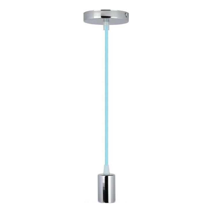 Toitekaabel 1xE27/60W/230V helesinine/läikiv kroom