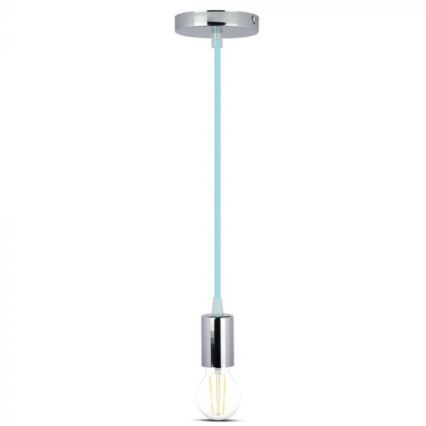 Toitekaabel 1xE27/60W/230V helesinine/läikiv kroom