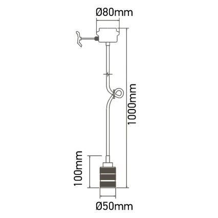 Toitekaabel 1xE27/60W/230V