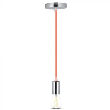 Toitekaabel 1xE27/60W/230V oranž/läikiv kroom