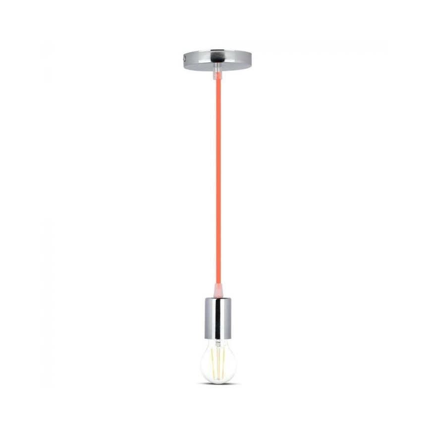 Toitekaabel 1xE27/60W/230V oranž/läikiv kroom