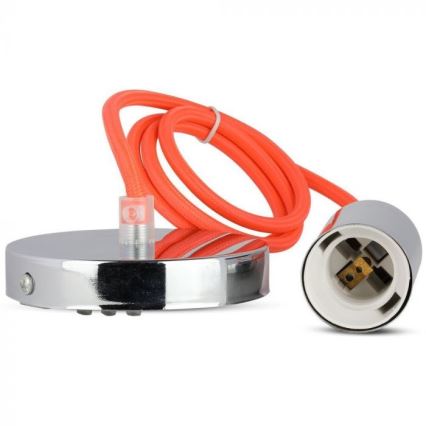 Toitekaabel 1xE27/60W/230V oranž/läikiv kroom