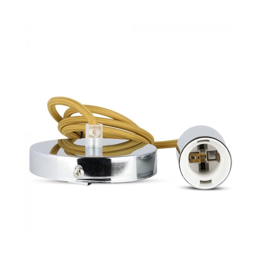 Toitekaabel 1xE27/60W/230V pruun/läikiv kroom