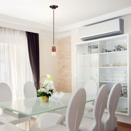 Toitekaabel 1xE27/60W/230V pruun/portselan