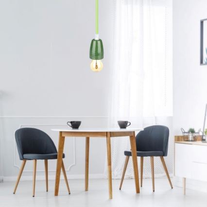 Toitekaabel 1xE27/60W/230V roheline/portselan