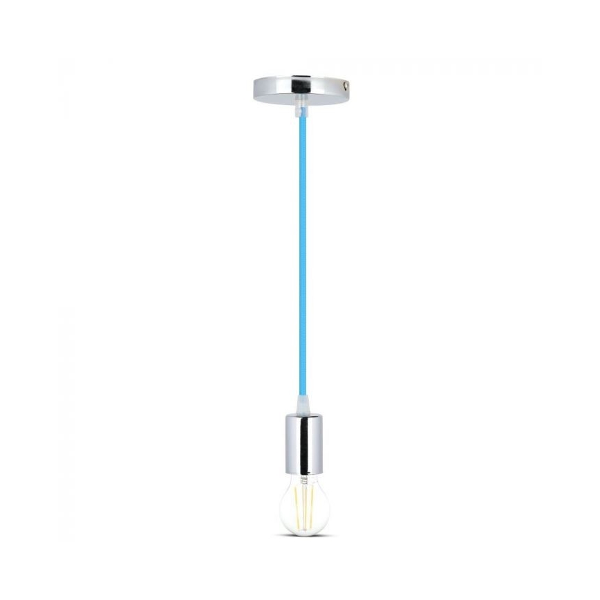 Toitekaabel 1xE27/60W/230V sinine/läikiv kroom