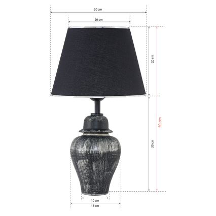 Töölamp RAMZES 1xE27/40W/230V must/sinine