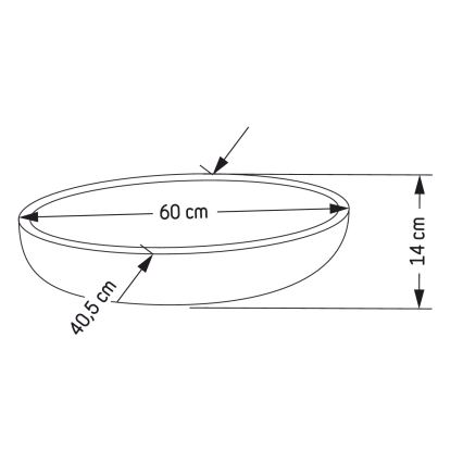 Tööpinnale paigaldatav valamu OLSBORG 60x40,5 cm betoon/hall