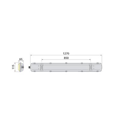 Tööstuslik luminofoorvalgusti 2xG13/18W/230V IP65 1270 mm