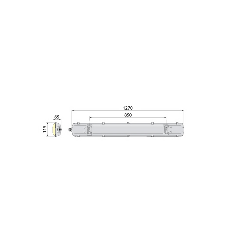 Tööstuslik luminofoorvalgusti 2xG13/18W/230V IP65 1270 mm