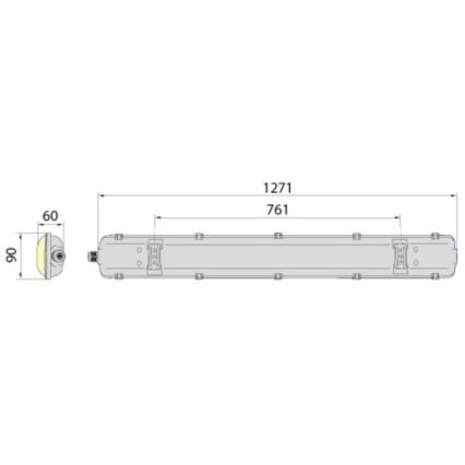 Tööstuslik luminofoorvalgusti 2xG13/18W/230V IP65 1270 mm