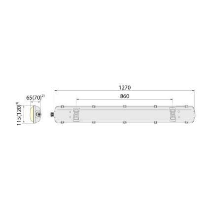 Tööstuslik luminofoorvalgusti 2xG13/18W/230V IP65 1270mm