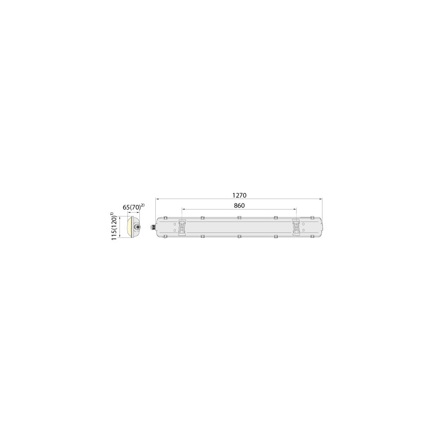 Tööstuslik luminofoorvalgusti 2xG13/18W/230V IP65 1270mm