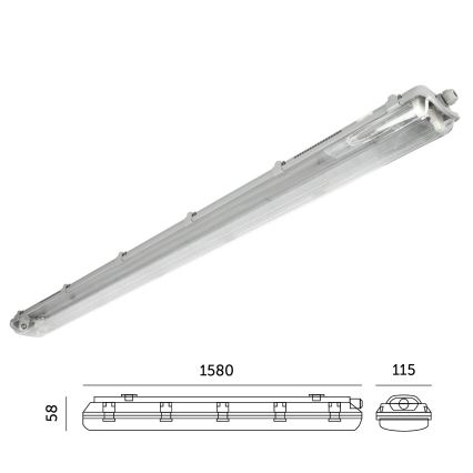 Tööstuslik luminofoorvalgusti 2xG13/22W/230V IP65