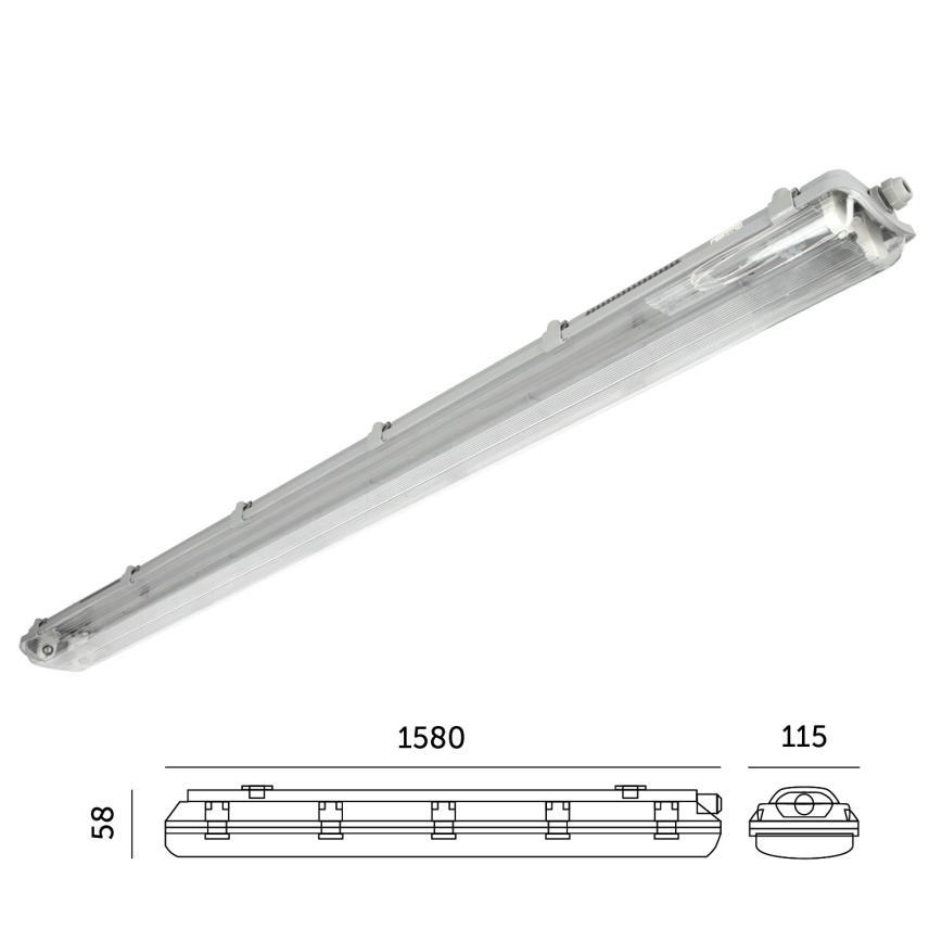 Tööstuslik luminofoorvalgusti 2xG13/22W/230V IP65