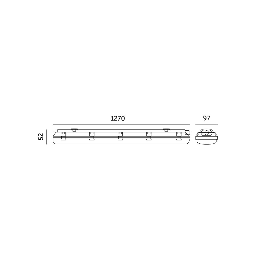 Tööstuslik luminofoorvalgusti HERMIC T8 2xG13/18W/230V IP65