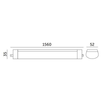 Tööstuslik luminofoorvalgusti LED/48W/230V IP65 4000K 156 cm