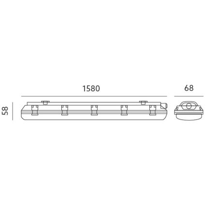 Tööstuslik luminofoorvalgusti T8 1xG13/24W/230V IP65