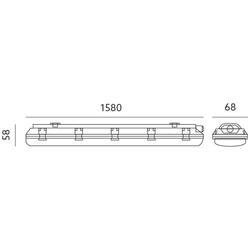 Tööstuslik luminofoorvalgusti T8 1xG13/24W/230V IP65