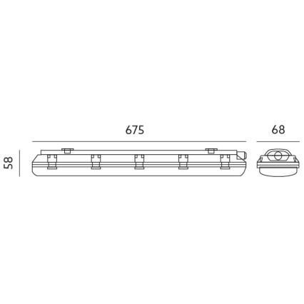 Tööstuslik luminofoorvalgusti T8 1xG13/9W/230V IP65