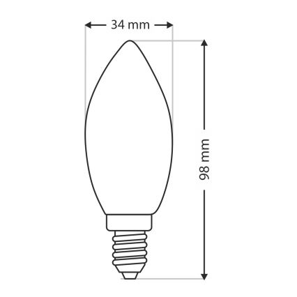 Tööstuslik pirn C35 E14/40W/230V 2700K
