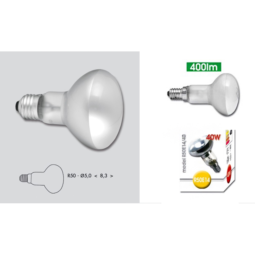 Tööstuslik pirn E14/40W/230V 2700K - Ecolite