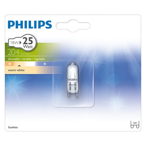 Tööstuslik pirn Philips ECOHALO G9/18W/230V 2800K