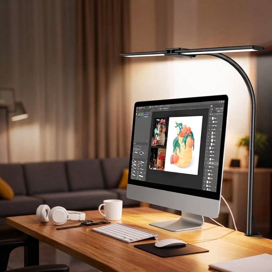 Top Light - LED hämardatav laualamp klambriga LYRA LED/18W/230V 3000-6500K must