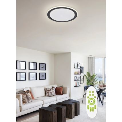 Top Light - LED Hämardatav laevalgusti NORMAN LED/60W/230V d. 49 cm must + kaugjuhtimispult
