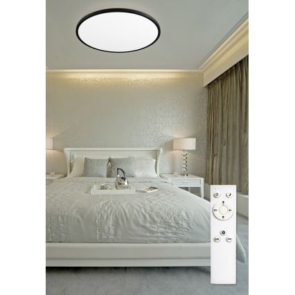 Top Light - LED Hämardatav laevalgusti REVIT LED/70W/230V 3000-6500K d. 75 cm must + kaugjuhtimispult