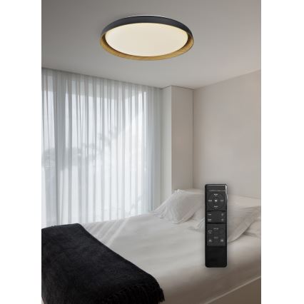 Top Light - LED Hämardatav laevalgusti SATELLITE LED/36W/230V 3000-6500K d. 43 cm must/pruun + kaugjuhtimispult