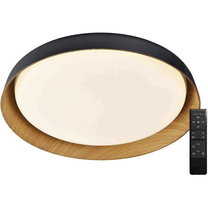 Top Light - LED Hämardatav laevalgusti SATELLITE LED/36W/230V 3000-6500K d. 43 cm must/pruun + kaugjuhtimispult