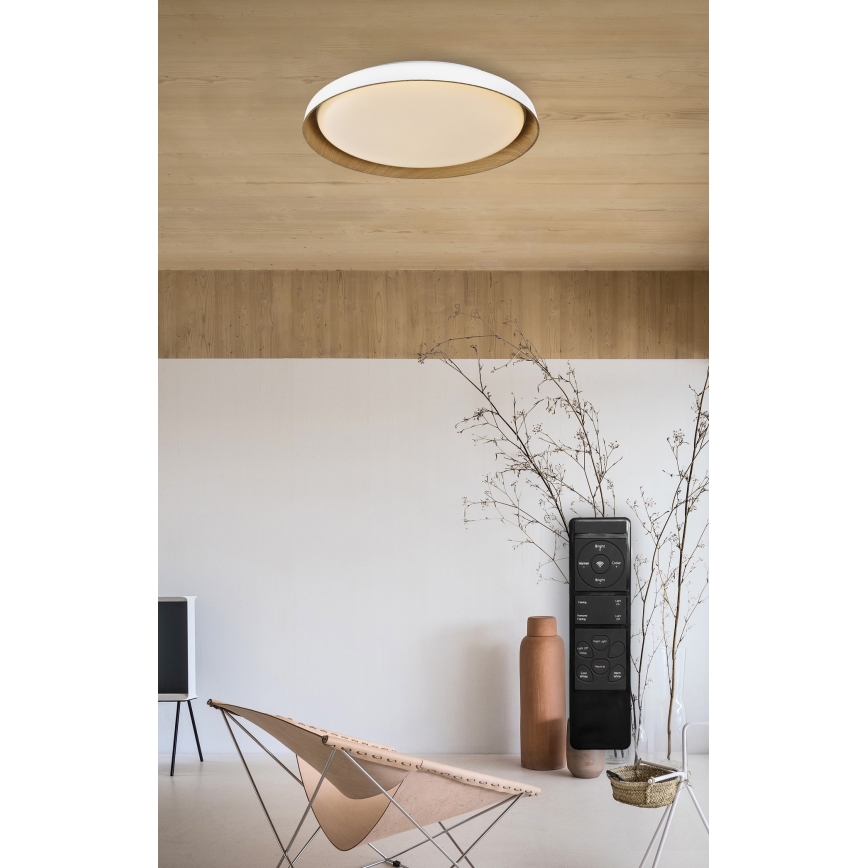 Top Light - LED Hämardatav laevalgusti SATELLITE LED/36W/230V 3000-6500K d. 43 cm valge/pruun + kaugjuhtimispult
