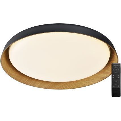 Top Light - LED Hämardatav laevalgusti SATELLITE LED/48W/230V 3000-6500K d. 53 cm must/pruun + kaugjuhtimispult
