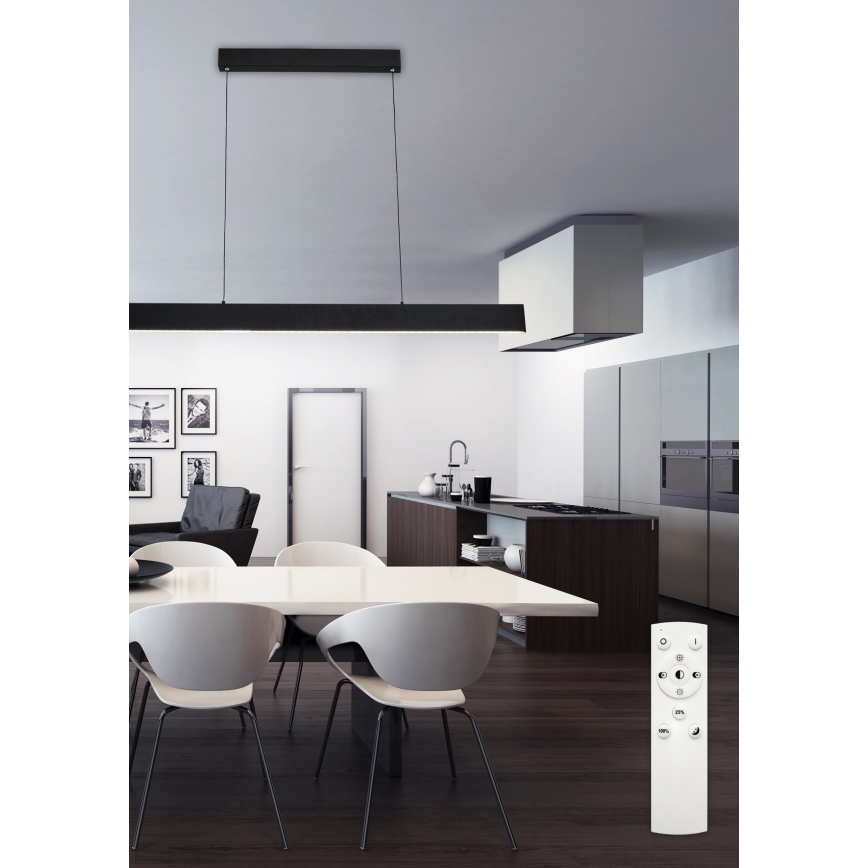 Top Light - LED Hämardatav lühter LINE LED/30W/230V must + kaugjuhtimispult