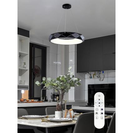 Top Light - LED Hämardatav lühter APOLO LED/45W/230V must + kaugjuhtimispult