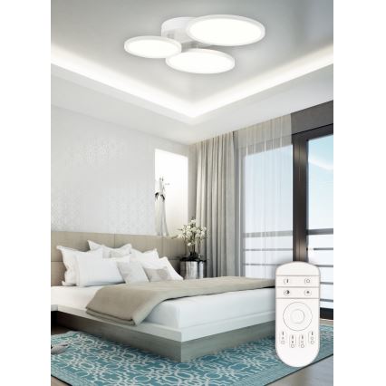 Top Light - LED Hämardatav pinnale kinnitatav lühter MERKUR LED/50W/230V 3000-6500K valge + kaugjuhtimispult