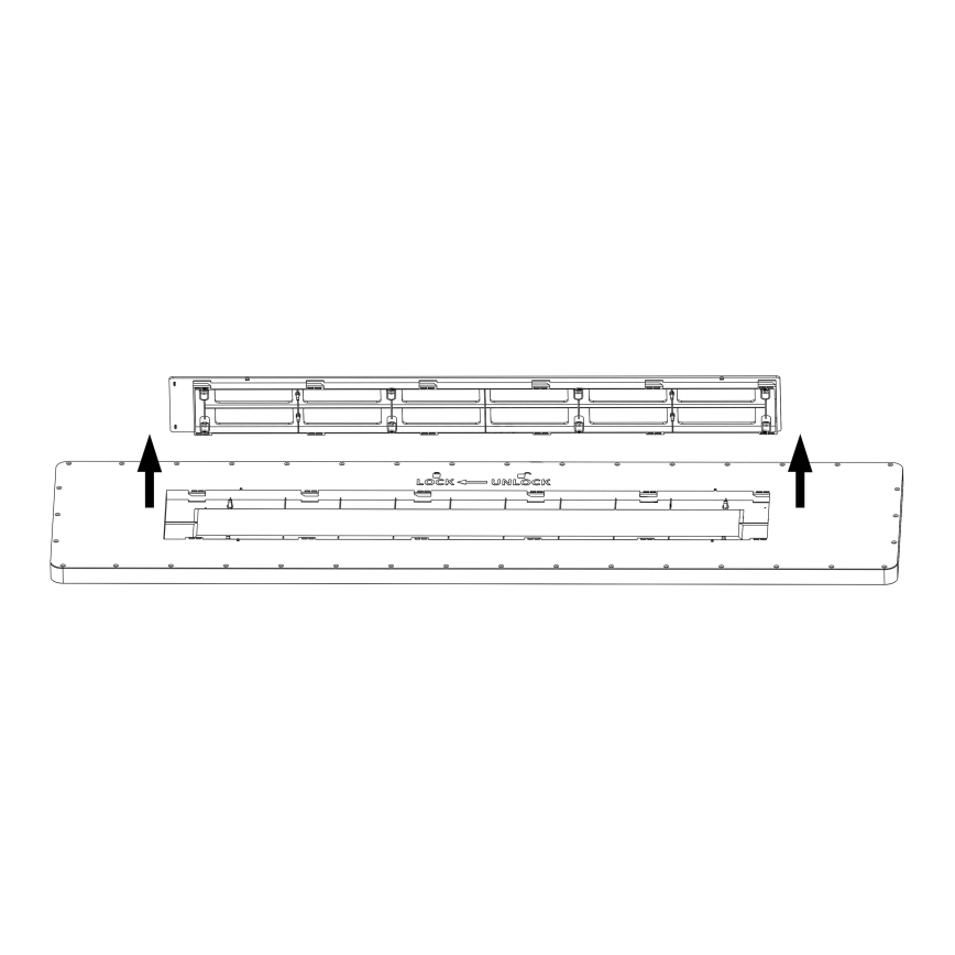 Top Light - LED Hämardatav pinnale kinnitatav valguspaneel REVIT LED/70W/230V 3000-6500K 120x30 cm must + kaugjuhtimispult