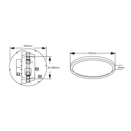 Top Light - LED laelamp liikumisanduriga REVIT LED/12/18/24W/230V 3000/4000/6500K läbimõõt 30 cm valge