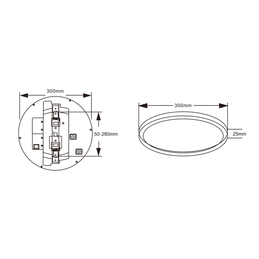 Top Light - LED laelamp liikumisanduriga REVIT LED/12/18/24W/230V 3000/4000/6500K läbimõõt 30 cm valge