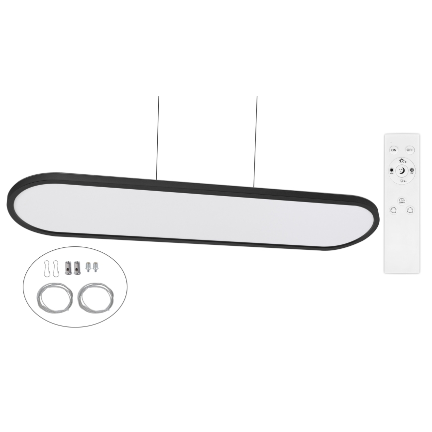 Top Light - LED-hämardatav lae pealepandav/rippvalgusti OVAL LED/36W/230V 3000-6500K must + kaugjuhtimispult