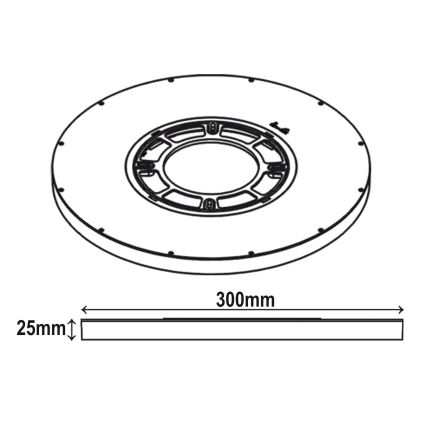 Top Light - LED Laevalgusti REVIT LED/24W/230V 3000/4000/6500K d. 30 cm must