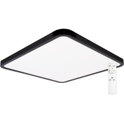 Top Light - LED Hämardatav laevalgusti REVIT LED/50W/230V 3000-6500K 50x50 cm must + kaugjuhtimispult