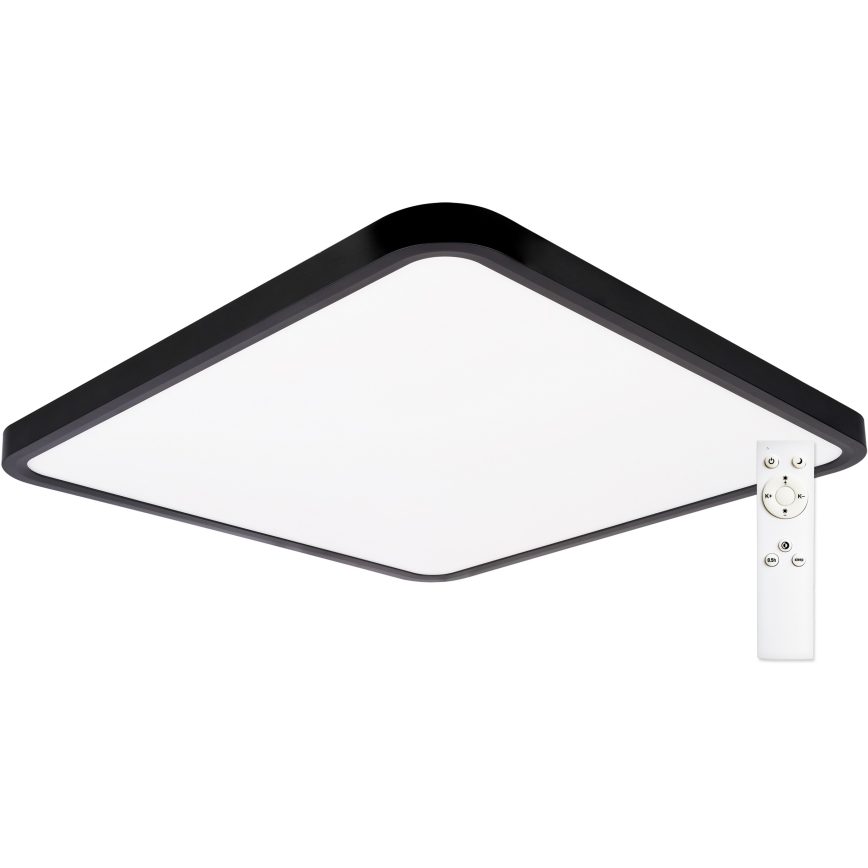 Top Light - LED Hämardatav laevalgusti REVIT LED/50W/230V 3000-6500K 50x50 cm must + kaugjuhtimispult