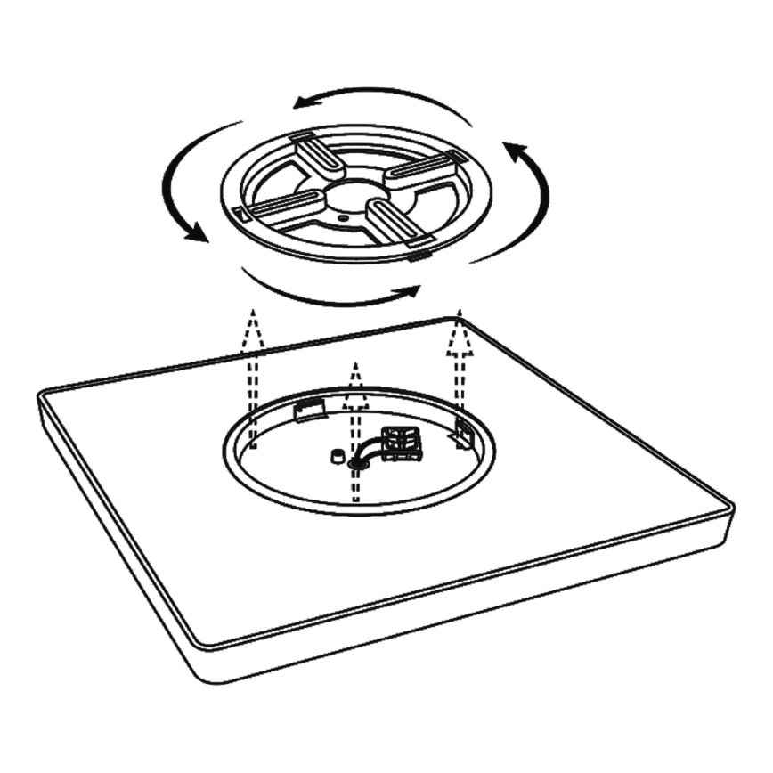 Top Light - LED Hämardatav laevalgusti REVIT LED/50W/230V 3000-6500K 50x50 cm must + kaugjuhtimispult