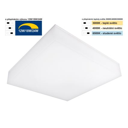 Top Light - LED Hämardatav lae- ja seinavalgusti BOXTER LED/12/18/24W/230V IP54 3000/4000/6500K 28x28 cm